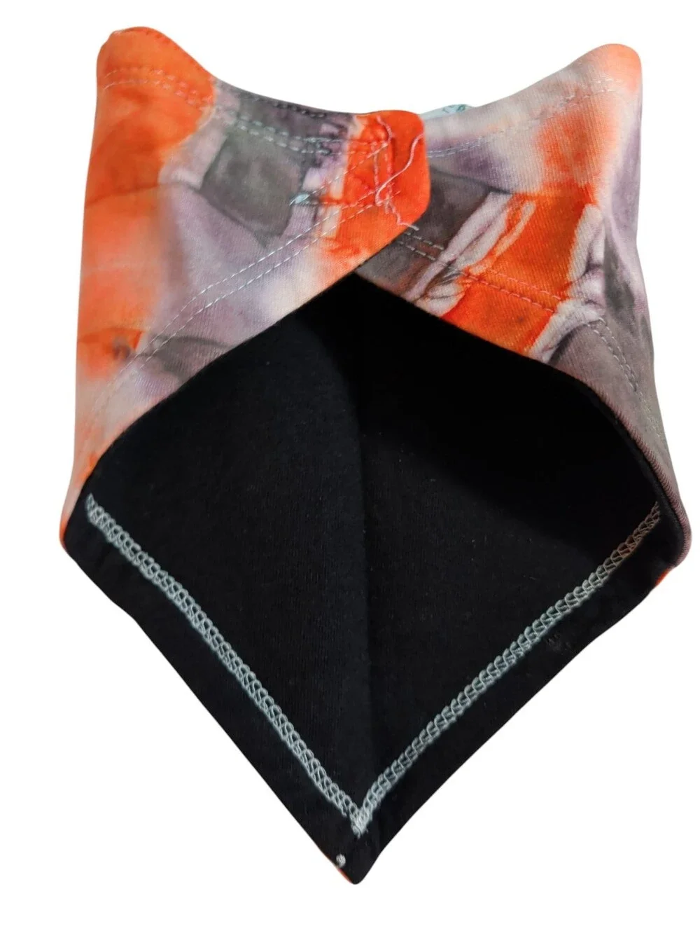 NWOT Tie-Dye Triangle Pet Bandana / Baby Bandaid Bib in In Orange And Black